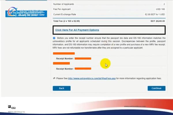 Hệ thống sẽ tự động cập nhật số biên nhận hồ sơ visa Mỹ của bạn