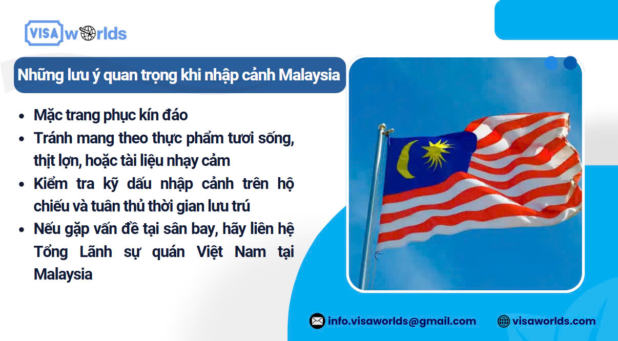 Những lưu ý quan trọng khi nhập cảnh Malaysia