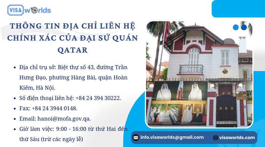 Thông tin địa chỉ liên hệ chính xác của Đại sứ quán Qatar