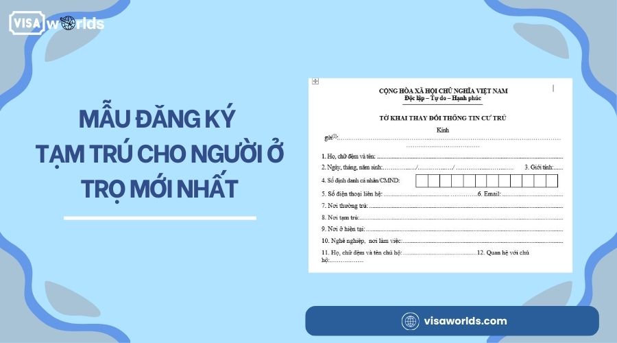 Mẫu đăng ký tạm trú cho người ở trọ mới nhất