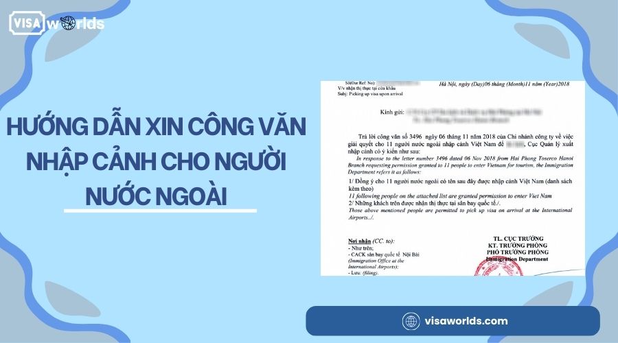Hướng dẫn xin công văn nhập cảnh cho người nước ngoài